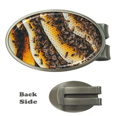 Yellow And Black Bees On Brown And Black Money Clips (oval)  by Ndabl3x