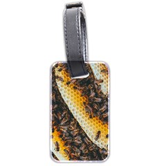 Yellow And Black Bees On Brown And Black Luggage Tag (two Sides) by Ndabl3x