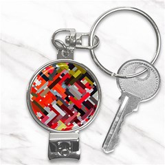 Maze Mazes Fabric Fabrics Color Nail Clippers Key Chain by Sarkoni