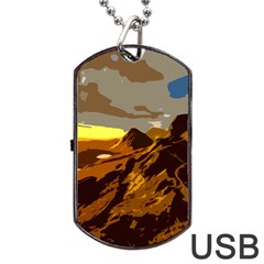 Scotland Monti Mountains Mountain Dog Tag Usb Flash (two Sides) by Sarkoni