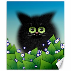 Kitten Black Furry Illustration Canvas 8  X 10  by Sarkoni