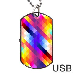 Abstract Background Colorful Pattern Dog Tag Usb Flash (two Sides) by Sarkoni