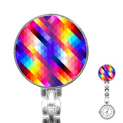 Abstract Background Colorful Pattern Stainless Steel Nurses Watch by Sarkoni