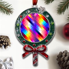 Abstract Background Colorful Pattern Metal X mas Lollipop With Crystal Ornament by Sarkoni