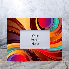 Abstract Colorful Background Wavy White Tabletop Photo Frame 4 x6  by Sarkoni