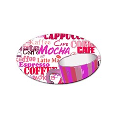 Coffee Cup Lettering Coffee Cup Sticker Oval (100 Pack) by Amaryn4rt