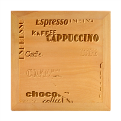 Coffee Cup Lettering Coffee Cup Wood Photo Frame Cube by Amaryn4rt