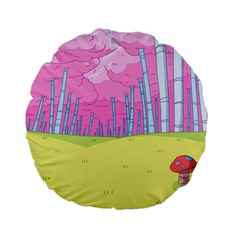 Red Mushroom Animation Adventure Time Cartoon Multi Colored Standard 15  Premium Flano Round Cushions by Sarkoni