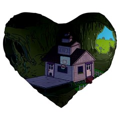 Purple House Cartoon Character Adventure Time Architecture Large 19  Premium Flano Heart Shape Cushions by Sarkoni