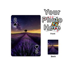 Bed Of Purple Petaled Flowers Photography Landscape Nature Playing Cards 54 Designs (mini) by Sarkoni