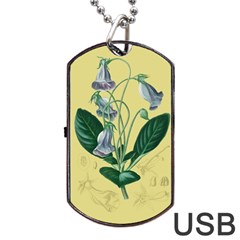 Botanical Plants Green Dog Tag Usb Flash (one Side) by Sarkoni