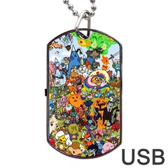 Cartoon Characters Tv Show  Adventure Time Multi Colored Dog Tag Usb Flash (one Side) by Sarkoni