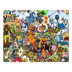 Cartoon Characters Tv Show  Adventure Time Multi Colored Two Sides Premium Plush Fleece Blanket (large) by Sarkoni