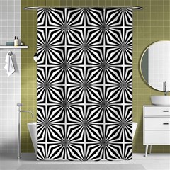 Background Pattern Halftone Black White Shower Curtain 48  X 72  (small)  by Pakjumat