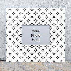 Star Curved Pattern Monochrome White Wall Photo Frame 5  X 7  by Pakjumat