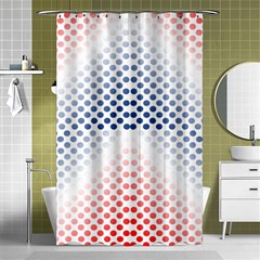 Dots Pointillism Abstract Chevron Shower Curtain 48  X 72  (small)  by Pakjumat