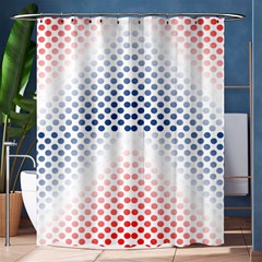 Dots Pointillism Abstract Chevron Shower Curtain 60  X 72  (medium)  by Pakjumat