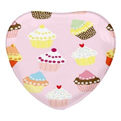 Cupcakes Wallpaper Paper Background Heart Glass Fridge Magnet (4 Pack) by Apen