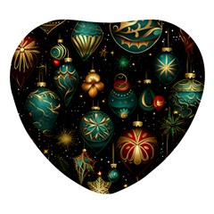 Christmas Ornaments Heart Glass Fridge Magnet (4 Pack) by Modalart