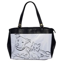 Dog Cat Domestic Animal Silhouette Oversize Office Handbag by Modalart