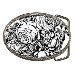 Roses Bouquet Flowers Sketch Belt Buckles by Modalart