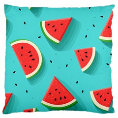 Watermelon Fruit Slice Standard Premium Plush Fleece Cushion Case (one Side) by Bedest