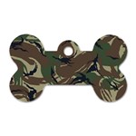 Camouflage Pattern Fabric Dog Tag Bone (Two Sides) Front