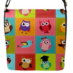 Owls Pattern Abstract Art Desenho Vector Cartoon Flap Closure Messenger Bag (s) by Bedest