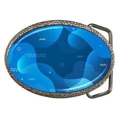 Abstract Classic Blue Background Belt Buckles by Ndabl3x