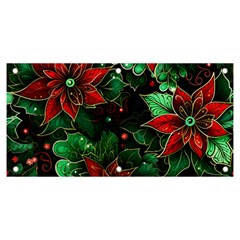 Flower Floral Pattern Christmas Banner And Sign 6  X 3  by Ravend