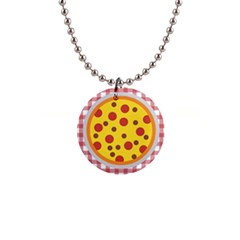 Pizza Table Pepperoni Sausage 1  Button Necklace by Ravend