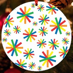 Celebrate Pattern Colorful Design Uv Print Acrylic Ornament Round by Ravend