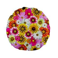 Flowers Blossom Bloom Nature Plant Standard 15  Premium Flano Round Cushions by Amaryn4rt