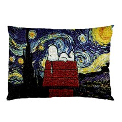 Cartoon Dog House Van Gogh Pillow Case by Modalart