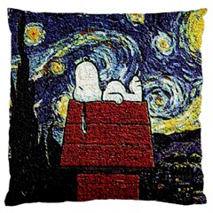 Cartoon Dog House Van Gogh Large Cushion Case (two Sides) by Modalart