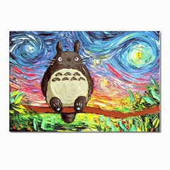 Totoro Starry Night Art Van Gogh Parody Postcards 5  X 7  (pkg Of 10) by Modalart