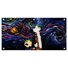 Cartoon Art Starry Night Van Gogh Banner And Sign 4  X 2  by Modalart