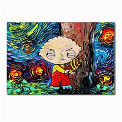 Cartoon Starry Night Vincent Van Gogh Postcards 5  X 7  (pkg Of 10) by Modalart