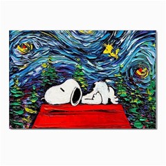 Dog House Vincent Van Gogh s Starry Night Parody Postcards 5  X 7  (pkg Of 10) by Modalart