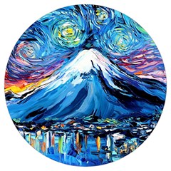 Mount Fuji Art Starry Night Van Gogh Round Trivet by Modalart