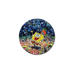 Art Cartoon Starry Night Van Gogh Golf Ball Marker by Modalart