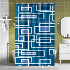 Geometric Rectangle Shape Linear Shower Curtain 48  X 72  (small)  by Pakjumat