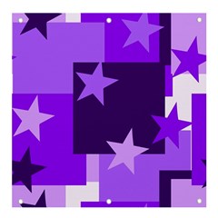 Purple Stars Pattern Shape Banner And Sign 4  X 4  by Pakjumat