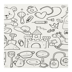 Baby Hand Sketch Drawn Toy Doodle Banner And Sign 3  X 3  by Pakjumat