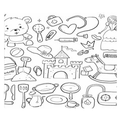 Baby Hand Sketch Drawn Toy Doodle Premium Plush Fleece Blanket (small) by Pakjumat