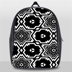 Black And White Pattern Background Structure School Bag (large) by Pakjumat