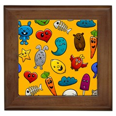 Graffiti Characters Seamless Ornament Framed Tile by Bedest