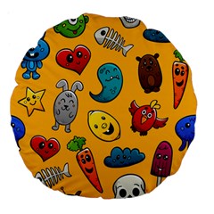 Graffiti Characters Seamless Ornament Large 18  Premium Flano Round Cushions by Bedest