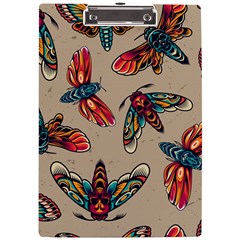 Tattoos Colorful Seamless Pattern A4 Acrylic Clipboard by Bedest