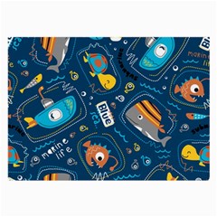 Seamless Pattern Vector Submarine With Sea Animals Cartoon Large Glasses Cloth by Bedest